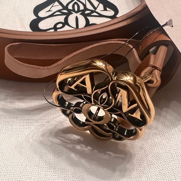 Alexander McQueen NWT 90cm brown coffee women’s belt w/ dustbag main image 4